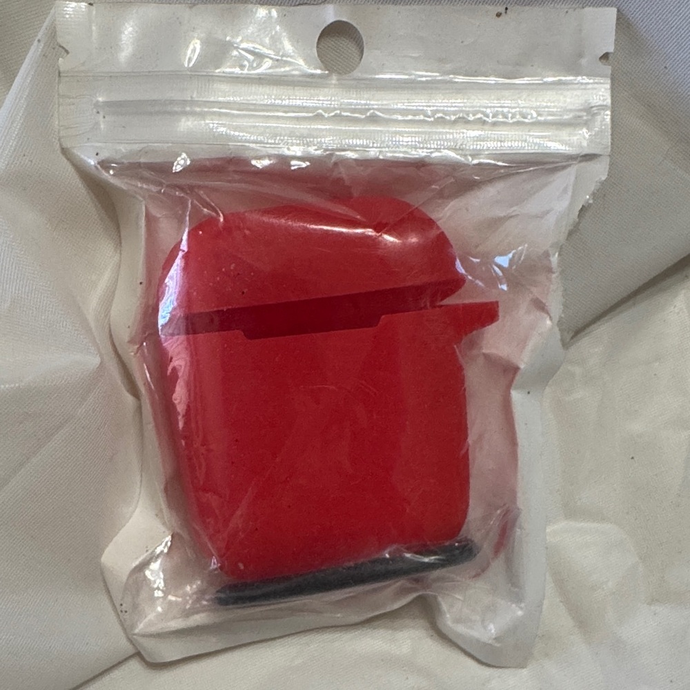 Red AirPod Case Protective Silicone Cover Compatible With Apple AirPods 2 And 1